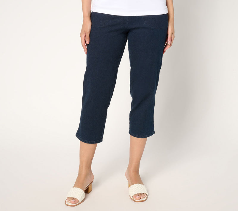 Denim & Co. Regular Original Waist Side Pocket Crop Pant-Core — View 23