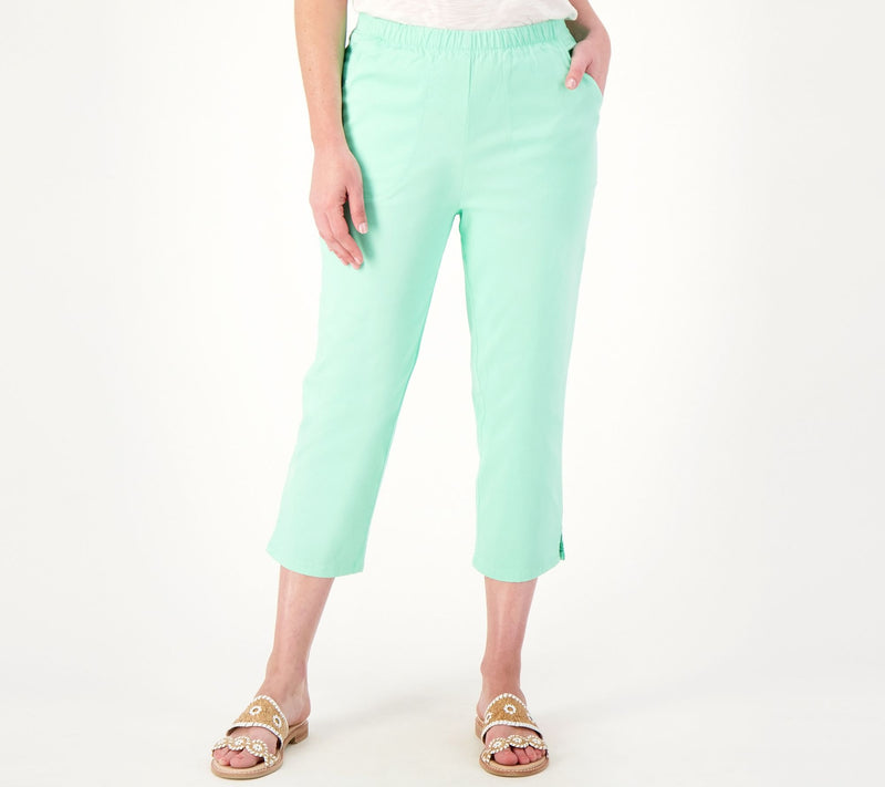 Denim & Co. Regular Original Waist Side Pocket Crop Pant-Core — View 13