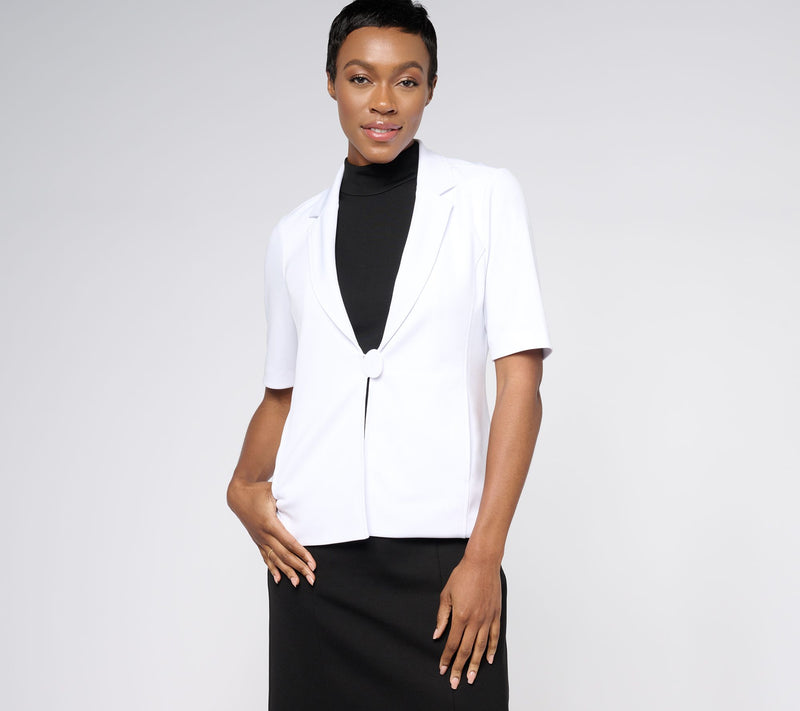 GRAVER Susan Graver LK Fusion Elbow-Sleeve Blazer — View 5