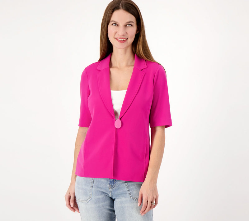 GRAVER Susan Graver LK Fusion Elbow-Sleeve Blazer — View 7