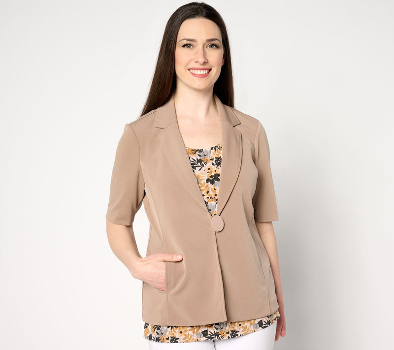 GRAVER Susan Graver LK Fusion Elbow-Sleeve Blazer — View 14