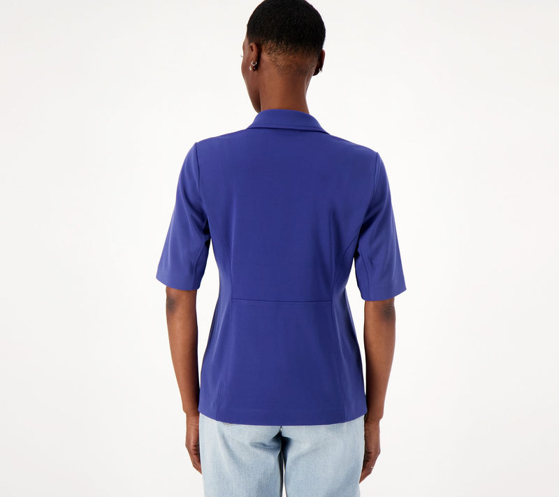 GRAVER Susan Graver LK Fusion Elbow-Sleeve Blazer — View 10