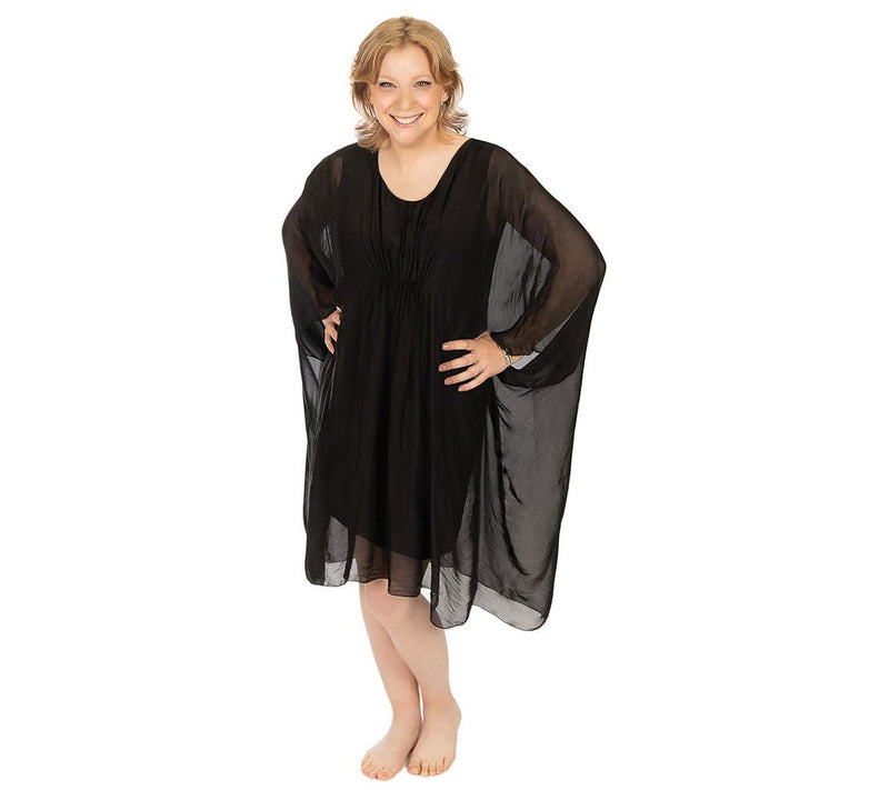 Skinnytees Silk Draped Dress — View 3