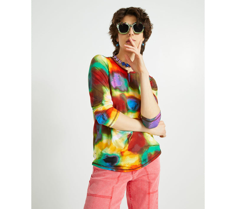 LOGO by Lori Goldstein Pride Rainbow Rayon 230 Top — View 4