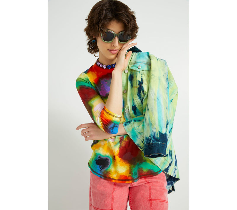 LOGO by Lori Goldstein Pride Rainbow Rayon 230 Top — View 3