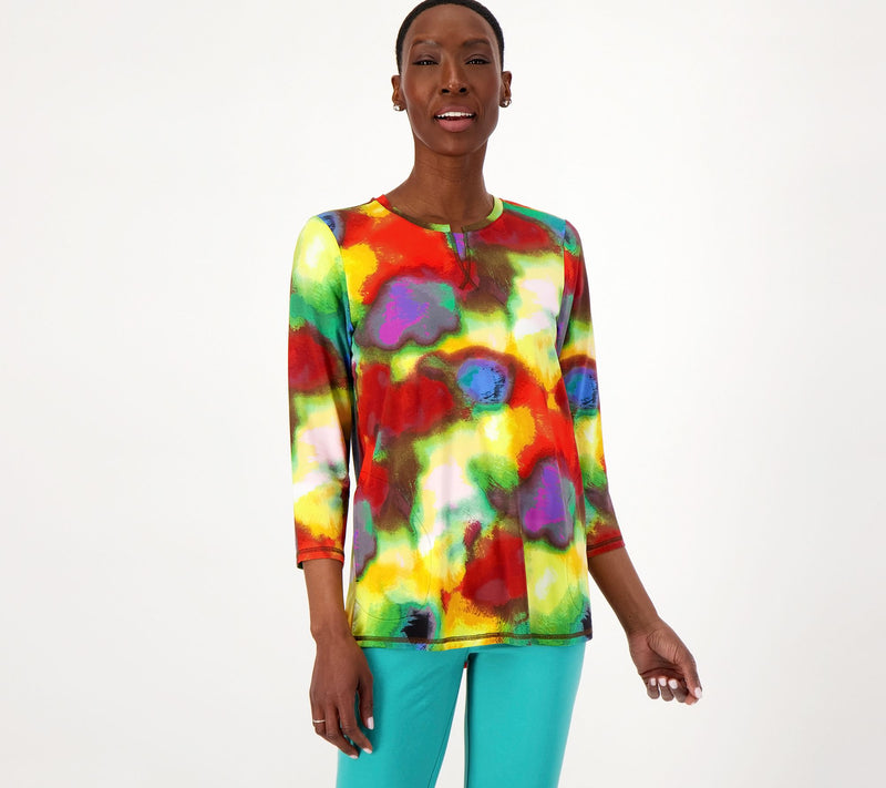 LOGO by Lori Goldstein Pride Rainbow Rayon 230 Top — View 6