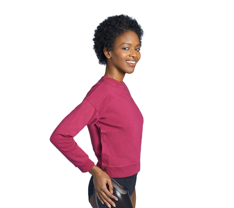 Slick Chicks Accessible Crew Neck Sweatshirt - Plum — View 5