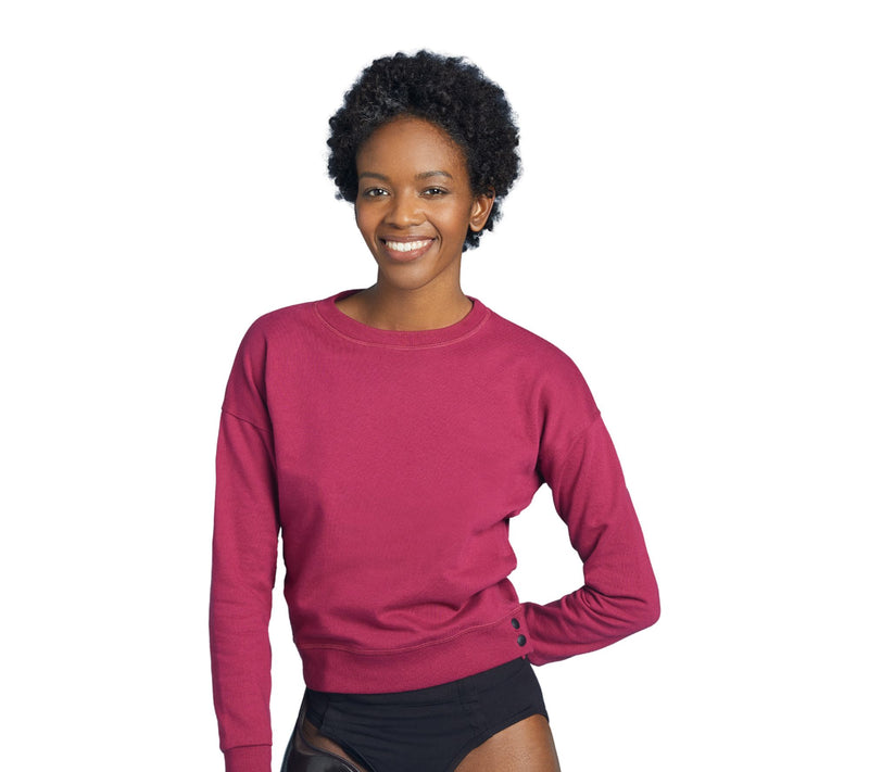 Slick Chicks Accessible Crew Neck Sweatshirt - Plum — View 6