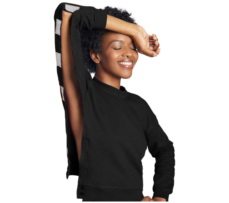 Slick Chicks Accessible Crew Neck Sweatshirt - Black — Main view