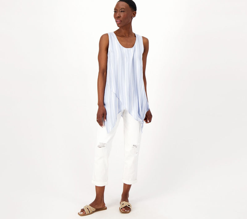 Women with Control Printed Knot Hem Tank Top — View 3