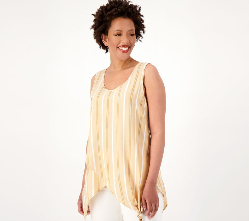 Women with Control Printed Knot Hem Tank Top — View 9