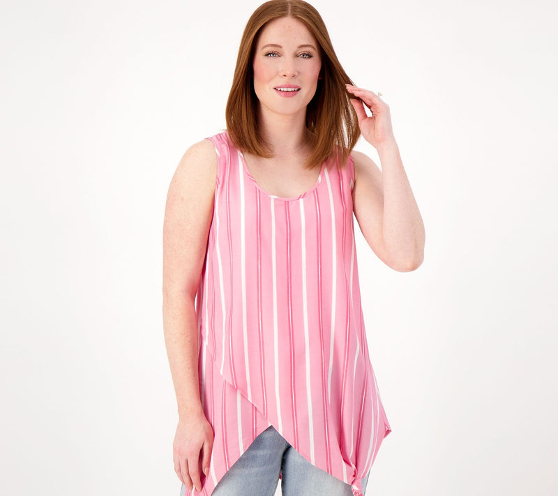 Women with Control Printed Knot Hem Tank Top — View 10