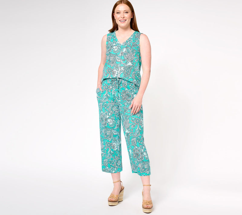 Belle Beach by Kim Gravel Pet Cabana Knit Cropped Beach Pant — View 13
