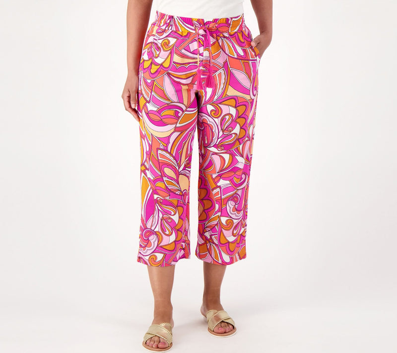 Belle Beach by Kim Gravel Pet Cabana Knit Cropped Beach Pant — Main view