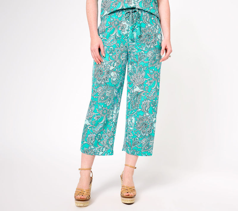 Belle Beach by Kim Gravel Pet Cabana Knit Cropped Beach Pant — View 7