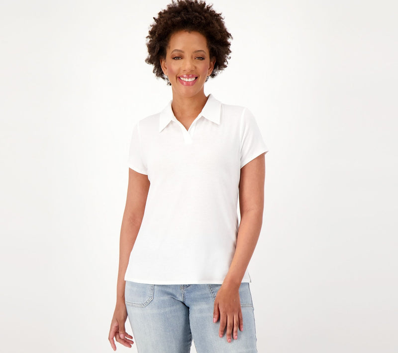 Women with Control Short Sleeve Polo Shirt — View 11