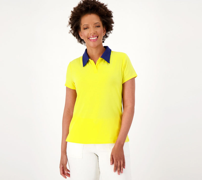 Women with Control Short Sleeve Polo Shirt — View 9