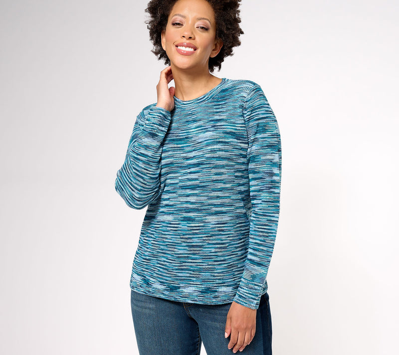 LOGO by Lori Goldstein Space Dye Sweater — View 7