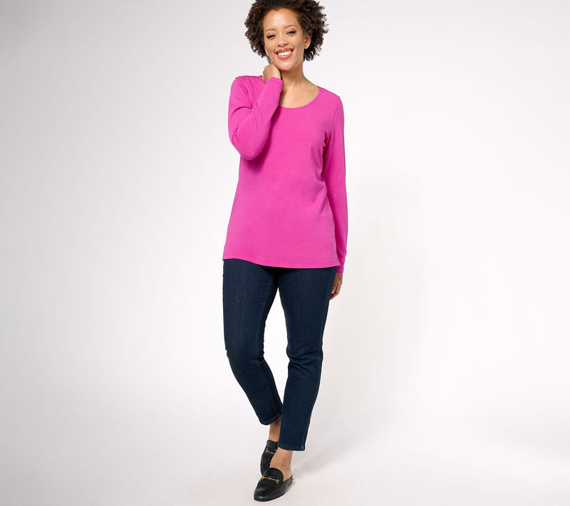 Belle by Kim Gravel Primabelle Long Sleeve Scoop Neck Top — View 15