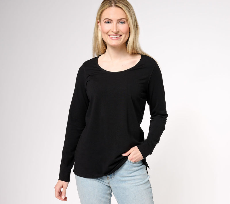 Belle by Kim Gravel Primabelle Long Sleeve Scoop Neck Top — View 13