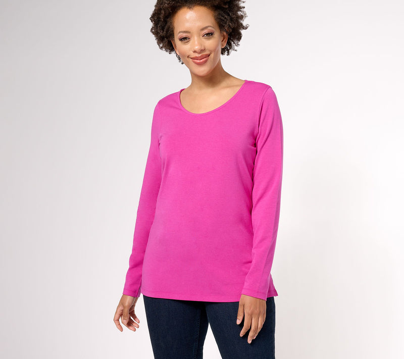 Belle by Kim Gravel Primabelle Long Sleeve Scoop Neck Top — View 9