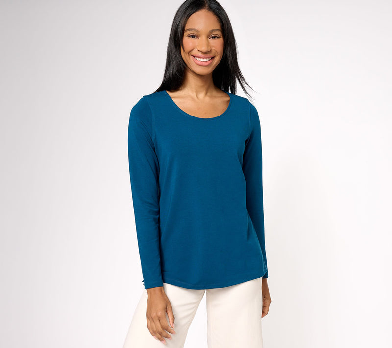Belle by Kim Gravel Primabelle Long Sleeve Scoop Neck Top — View 3