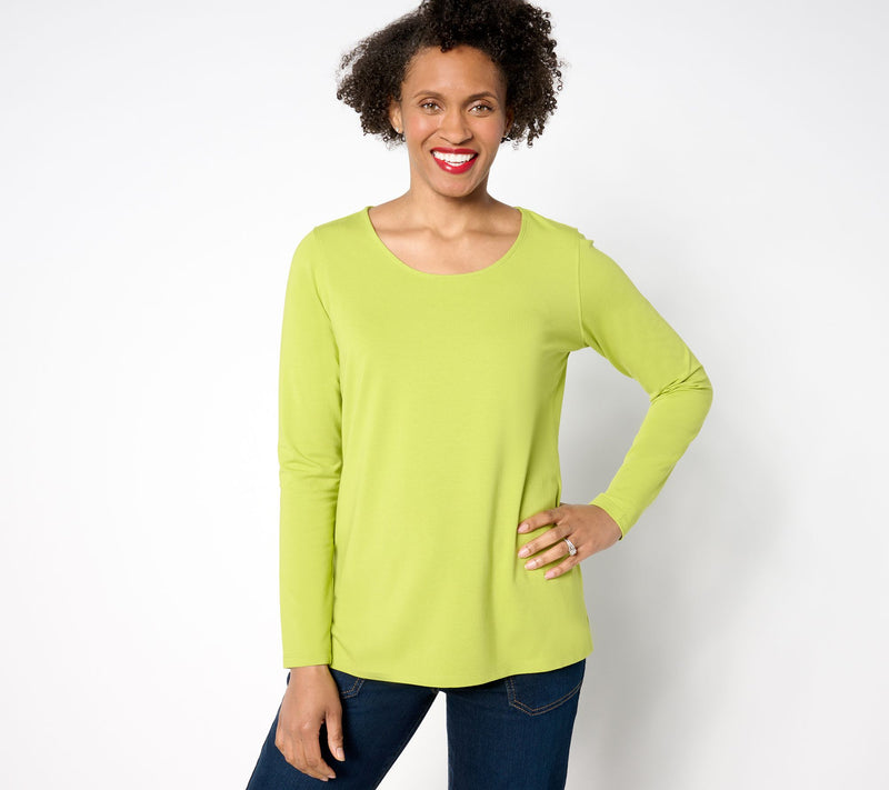 Belle by Kim Gravel Primabelle Long Sleeve Scoop Neck Top — View 18