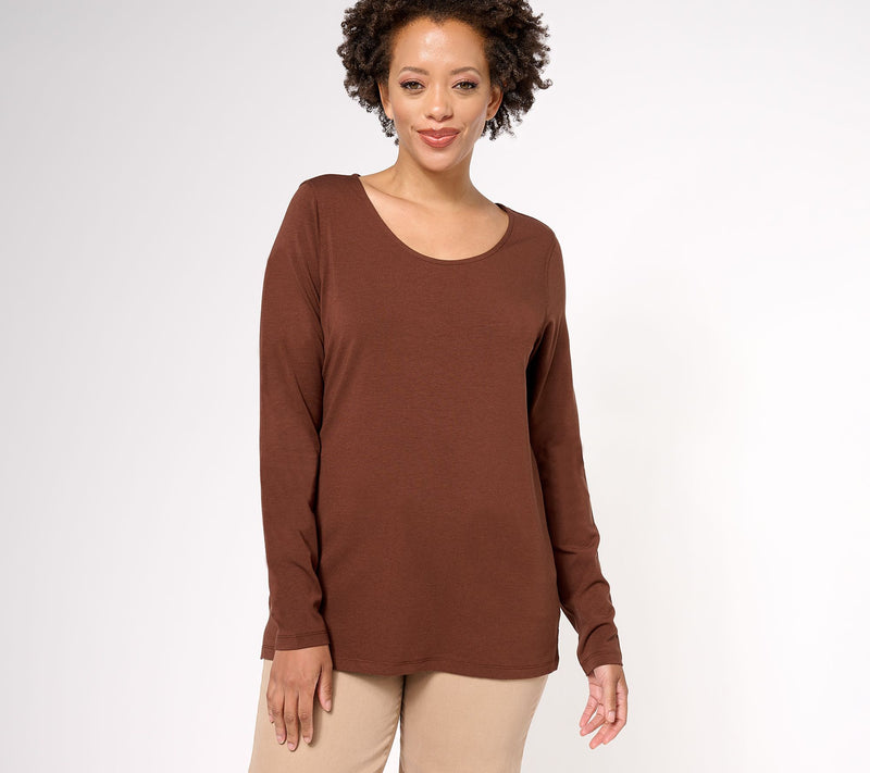 Belle by Kim Gravel Primabelle Long Sleeve Scoop Neck Top — View 11