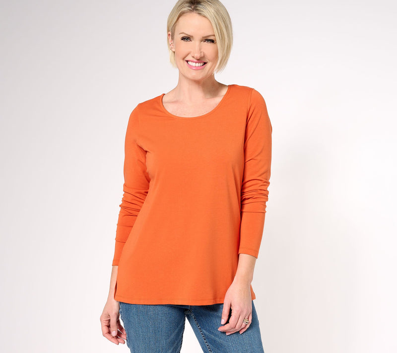 Belle by Kim Gravel Primabelle Long Sleeve Scoop Neck Top — View 5