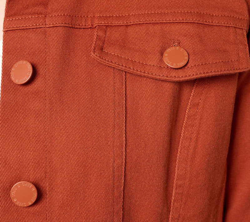 Belle by Kim Gravel Twill Jacket with Knit Back and Sleeves — View 16