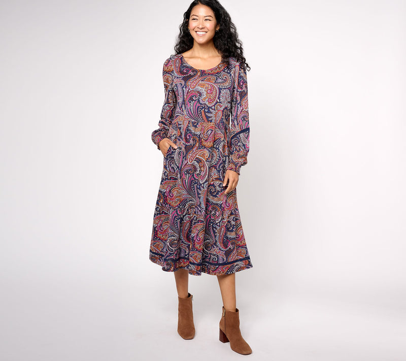 Denim & Co. Canyon Retreat Petite Easy Midi Boot Dress — Main view