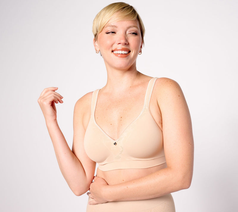 Breezies Seamless Lace Comfort Wirefree T-Shirt Bra — View 7