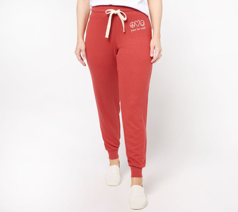 Peace Love World Regular Comfy Affirmation Jogger — View 5