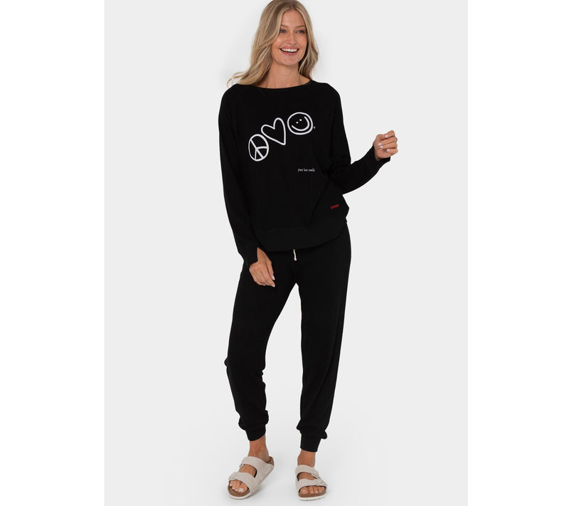 Peace Love World Regular Comfy Affirmation Jogger — View 9
