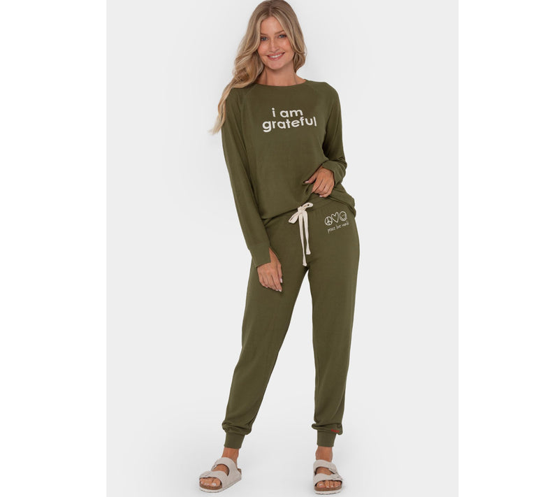Peace Love World Regular Comfy Affirmation Jogger — View 11