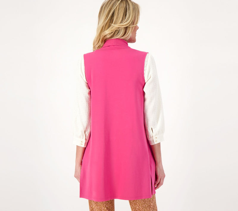 Isaac Mizrahi Live! Petite Essentials Open Front Vest — View 12
