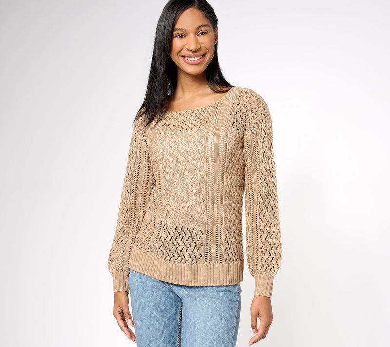 Candace Cameron Bure Pointelle Pull-Over Novelty Sweater — View 12