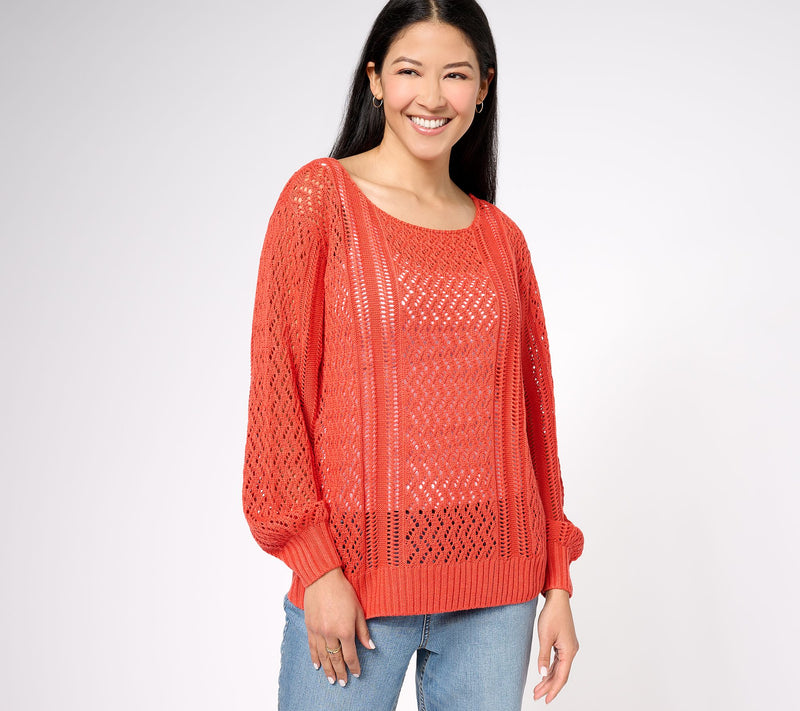 Candace Cameron Bure Pointelle Pull-Over Novelty Sweater — View 13