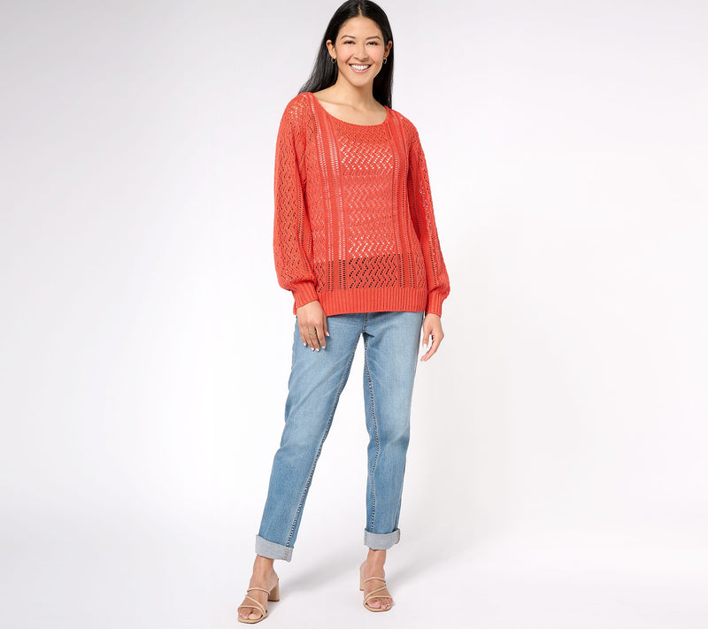 Candace Cameron Bure Pointelle Pull-Over Novelty Sweater — View 5
