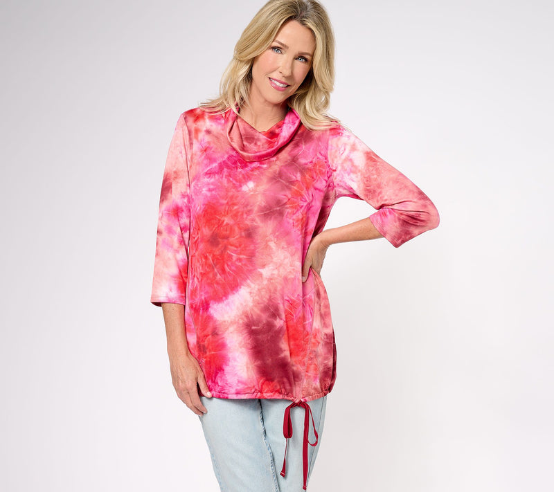 LOGO Lounge by Lori Goldstein Silky French Terry Cowl Neck Top — Main view