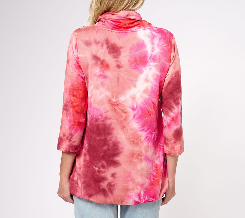 LOGO Lounge by Lori Goldstein Silky French Terry Cowl Neck Top — View 2