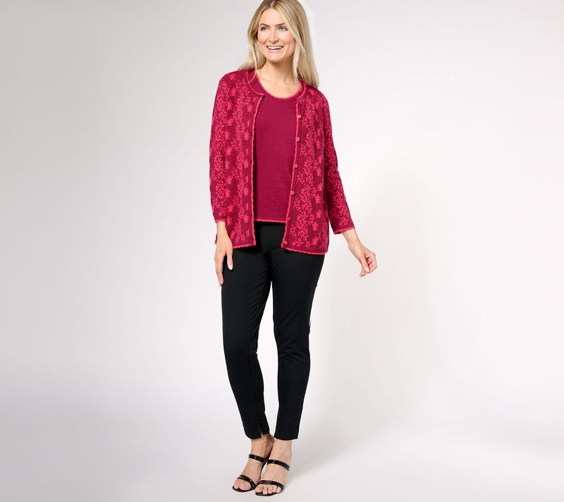 Isaac Mizrahi Live! Pointelle Tank with Scallop Trim — View 3