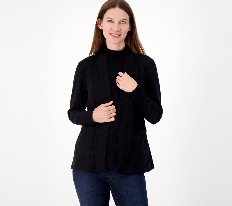 Isaac Mizrahi Live! Essentials Pima Cotton Cardigan — View 7