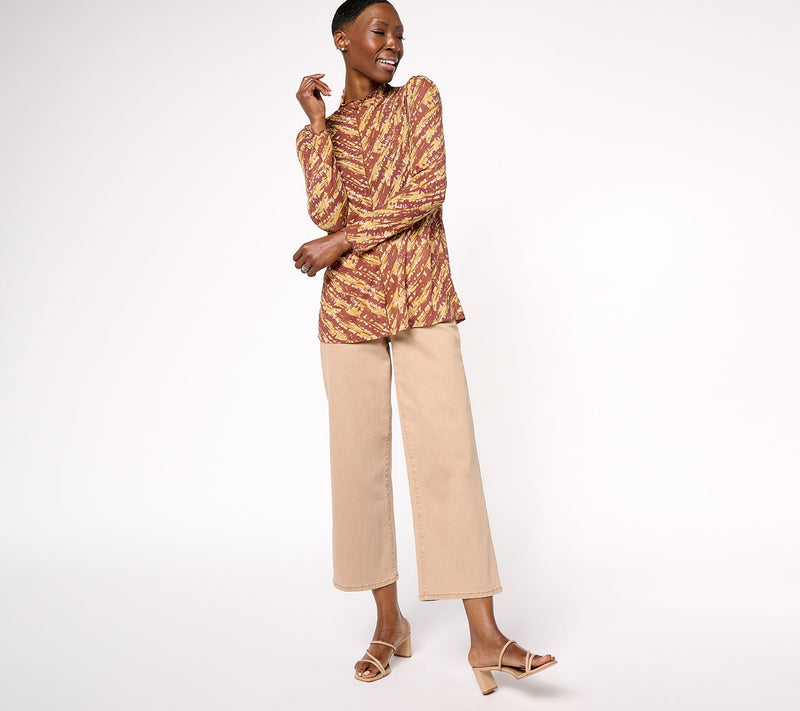 LOGO Layers by Lori Goldstein Mesh Mock Neck Top — View 11