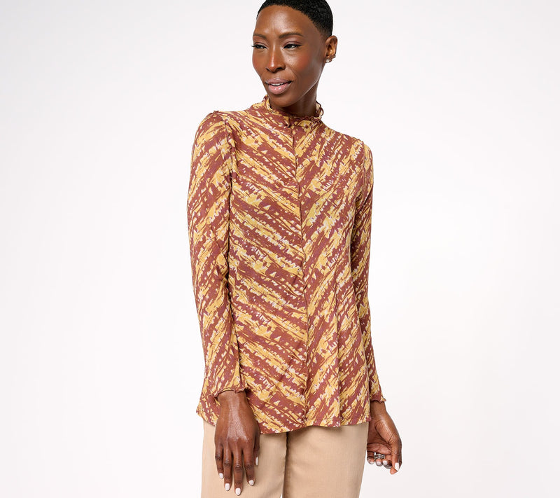 LOGO Layers by Lori Goldstein Mesh Mock Neck Top — Main view