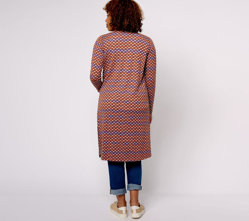 LOGO by Lori Goldstein Jacquard Duster Cardigan — View 8