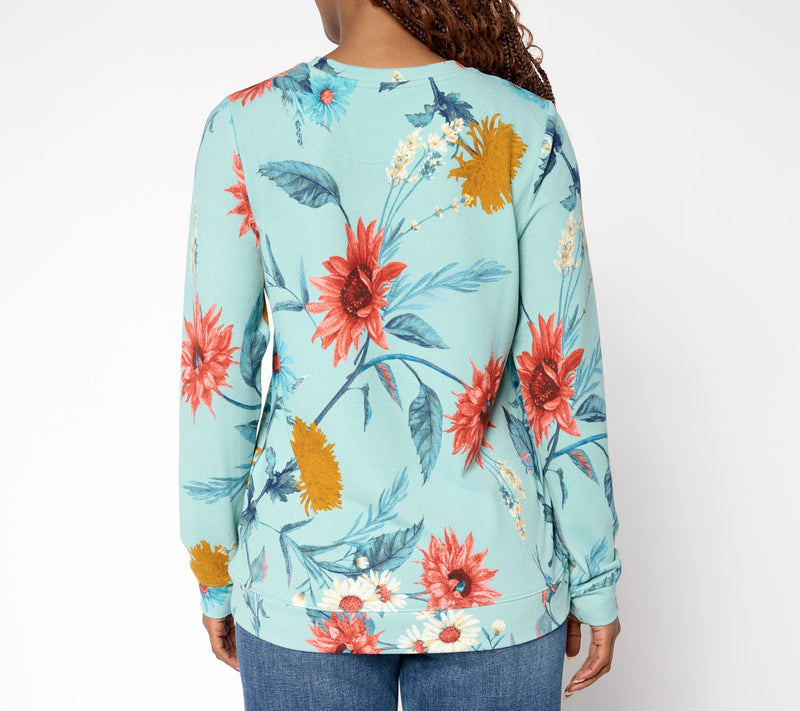 Denim & Co. Printed Heavenly Jersey Round Neck Long Sleeve Pullover — View 4