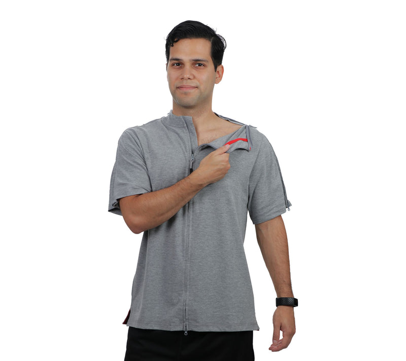 Reboundwear Clay Adaptive Pique Polo withHidden Zippers — View 3