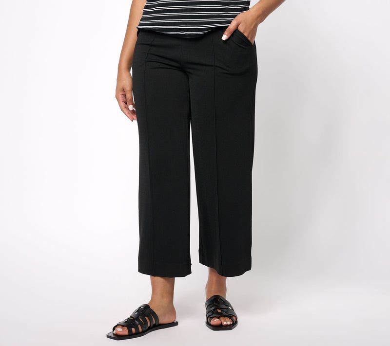 Isaac Mizrahi Live! Tall Printed Pebble Knit Culotte Pants — View 12