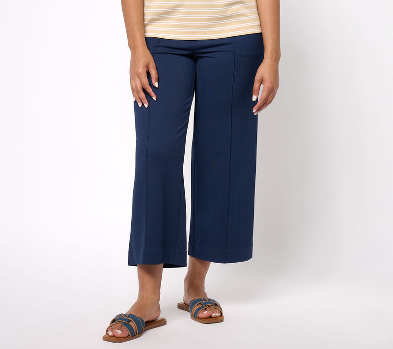 Isaac Mizrahi Live! Tall Printed Pebble Knit Culotte Pants — View 13